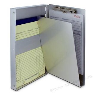 Saunders clipboard Snapak, A4, aluminium, with box, silver