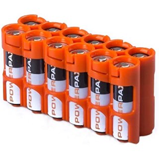 PowerPax 12 AA Battery Caddy - Orange